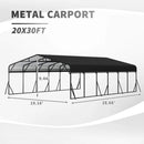 [20X30FT] Alora Heavy-Duty Wind-Resistant Steel Roof Carport With Triangular Frame (SAK94812)