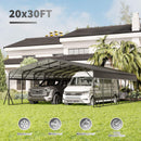 [20X30FT] Alora Heavy-Duty Wind-Resistant Steel Roof Carport With Triangular Frame (SAK94812)