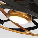 21" Ahmedabad Industrial DC Motor Flush Mount Reversible Ceiling Fan with LED Lighting and Remote Control