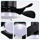 21" Matte Black Ceiling Fans with Lights Quiet DC Motor & Remote