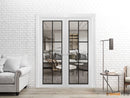Lucia 2366 White Silk Barn Door Slab with Clear Glass