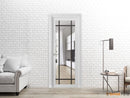 Lucia 2266 White Silk Barn Door Slab with Clear Glass