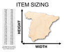 Unfinished Wood Spain Country Shape - Craft - up to 46" DIY