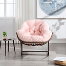 Outdoor Rattan Rocking Chair,Padded Cushion Rocker Recliner Chair Outdoor for Front Porch, Living Room, Patio, Garden, 
Pink