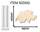 Unfinished Wood Switzerland Country Shape - Craft - up to 46" DIY