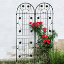2 Pack Metal Garden Trellis 71' x 19.7' Rustproof Trellis for Climbing Plants Outdoor Flower Support Black