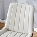 Extended Seat Cushion PU Dining Chair Set - Four Pieces.Smooth line design,Integral metal leg structure,Can integrate well into various modern home decoration styles.Gray and Brown Splicing Colors.
