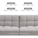 Gray Fabric Twin Futon Sofa Bed With Arms For Small Rooms