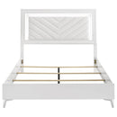 Cassia Queen LED Panel Bed White High Gloss