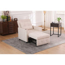 Sleeper Chair 3-in-1 Convertible Chair Bed Pull Out Sleeper Chair Beds Adjustable Single Armchair Sofa Bed with USB Ports, Side Pocket, Linen Beige