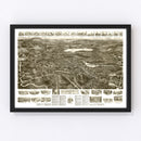 Vintage Map of Canton, Massachusetts 1918
