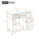 Bathroom Vanity With Ceramic Sink, Soft-Close Doors, 4 Storage Drawers - Blue