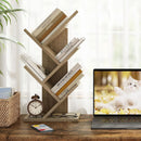 Greige 4 Tier Tree Bookshelf Modern Storage Bookcase