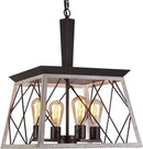 4 Light Farmhouse Vintage Chandelier White Oak Finish