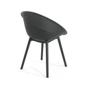 Modern Gable Dining Chair Set of 2 with Weather-Resistant Plastic in Black