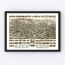 Vintage Map of Meriden, Connecticut 1918