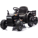 Ride on Tractor with Trailer,24V Battery Powered Electric Tractor Toy, 200wx2motor 1.86-4.97MPH/Remote Control,electric car for kids,Three speed adjustable,USB,MP3, Bluetooth,LED light, safety belt