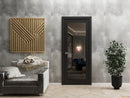 Lucia 2166 Matte Black Barn Door Slab with Clear Glass