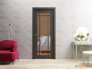 Lucia 2266 Matte Black Barn Door Slab with Clear Glass