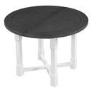 TREXM 5-Piece Extendable Dining Table Set for 4, Round Dining Table for 4 with Upholstered Chairs, Farmhouse Kitchen Table Set with Removable Leaf for Dining Room and Kitchen (Grey+White)