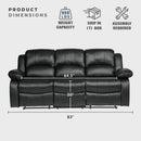 Humphreys Double Reclining Loveseat Black Faux Leather