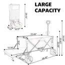 Collapsible Folding Wagon 300L,49' Extra Long Collapsible Wagon with Tailgate, All-Terrain 7'x 4' Big Wheels,Beach Wagon Cart Heavy Duty 400LBS Foldable Foldable Beach Wagon for Garden Sports Camping