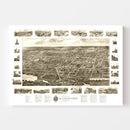 Vintage Map of Wallingford, Connecticut 1905