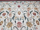 New Needlepoint Rug 9x12, Hand Woven Wool Area Rug, Flatweave Carpet, Handmade Chinese Needlepoint, Floral European Design, Ivory Background