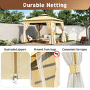TREXM 10x10 Outdoor Gazebo Tent with Double Roofs, Patio Gazebo with Mosquito Netting, Patio Canopy for Backyard, Garden, Lawn and Deck (Beige)