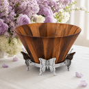 Butterfly Wood Tall Salad Bowl