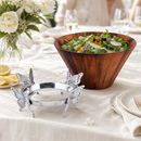 Butterfly Wood Tall Salad Bowl