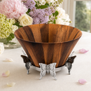 Butterfly Wood Tall Salad Bowl