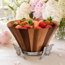 Butterfly Wood Tall Salad Bowl