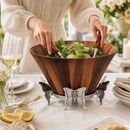 Butterfly Wood Tall Salad Bowl