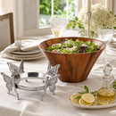 Butterfly Wood Tall Salad Bowl
