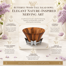 Butterfly Wood Tall Salad Bowl