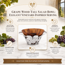 Grape Wood Tall Salad Bowl