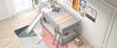 Twin over Twin Bunk Bed with Convertible Slide and Ladder, Gray(Old SKU: SM000213)