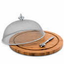 Fleur de Lis 3 Piece Picnic Cheese Board /Spreader