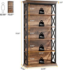 Six Tier Bookcase 71 Inch Industrial Storage Shelf
