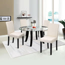 Beige Upholstered Dining Chairs Set Of 4 Modern Fabric