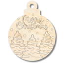 Unfinished Wood Etched Merry Christmas Tree Ornamet Shape | Paint By Line Crafts | up to 30" DIY