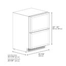 ZLINE 24" Touchstone 168 Can Outdoor-Rated Dual Refrigerator Drawer, Panel Ready Champagne Bronze, RDSPOZ-24-CB
