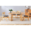 Table and chair set, ancient style solid wood dining table, imitation rattan table legs, beautiful simple solid wood dining chairation