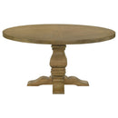Florence Round 60-inch Wood Dining Table Rustic Honey