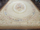 Aubusson Rug 9x12, French European Design, Floral, Elegant