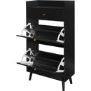 Rattan, Allen 2 door 1 drawer cabinet, shoe rack, double layer, suitable for entrance