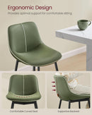 Green Leather Bar Stools With Back Modern Set Of Two