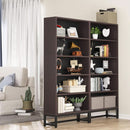 Tall Bookcase And Bookshelf 70.8 Inch Sandalwood Shelving