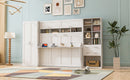 Full Size Murphy Bed Wall Bed with Closet , Drawers and Shelves, White